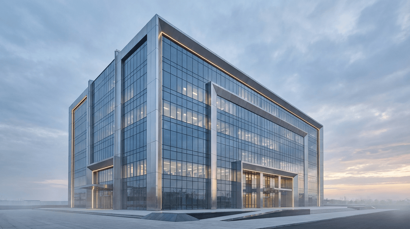 Modern office building at dusk in Toronto
